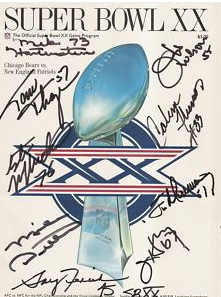 Autographed Super Bowl 20 program