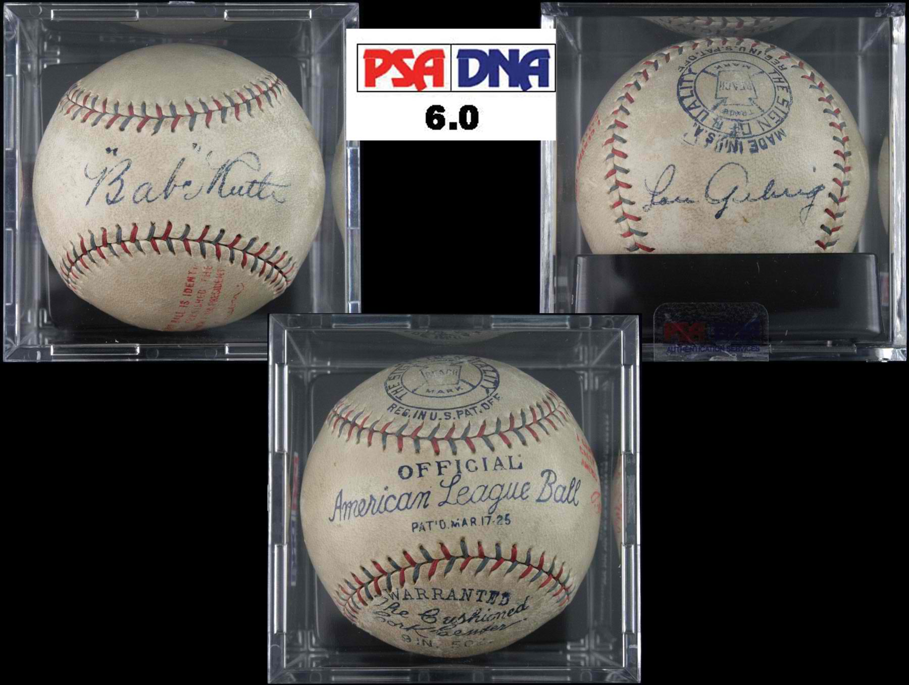 Dual Signed Ruth-Gehrig Ball Tops Auction