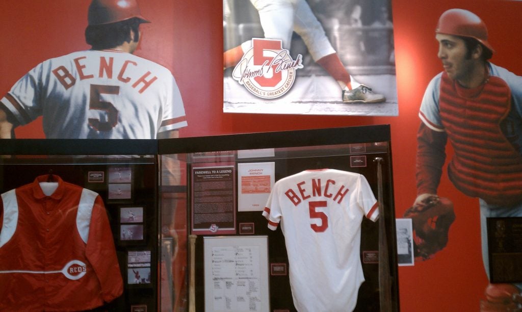 Reds Hall of Fame Johnny Bench exhibit
