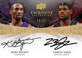 Upper Deck Exquisite Kobe Bryant and Lebron James Card