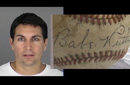Fake Babe Ruth signed baseball
