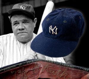 Game worn Babe Ruth cap