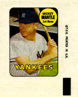Mickey Mantle 1969 Topps Decal