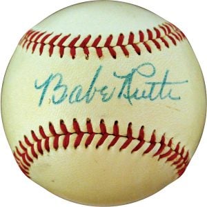 Babe Ruth autographed baseball grade 8.5