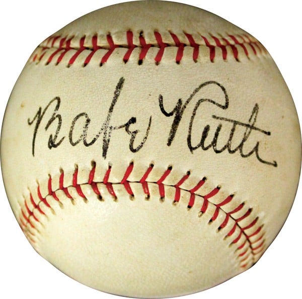 Autographed Babe Ruth ball PSA DNA 8