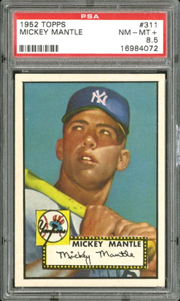 Mickey Mantle Baseball Card 1952 Topps PSA 8.5
