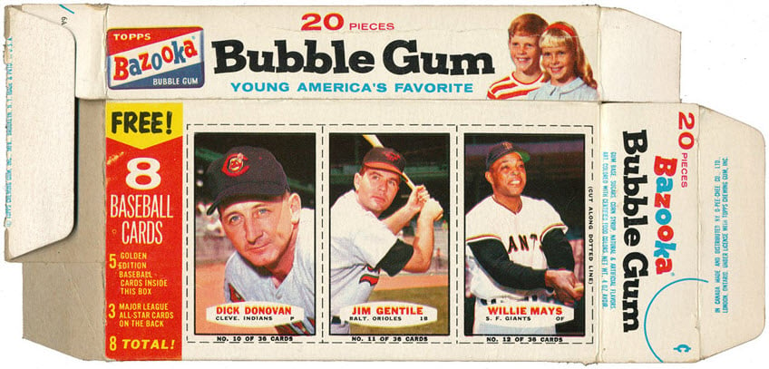 Bazooka baseball card box 1963