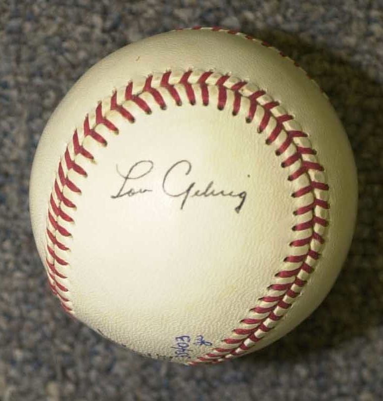 fake Lou Gehrig autograph