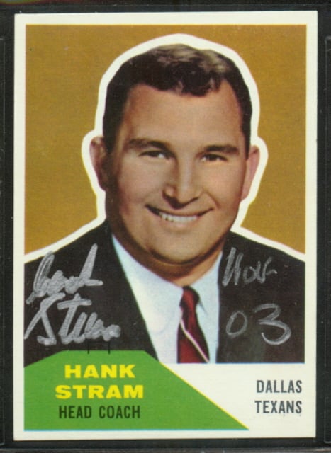 Autographed 1960 Fleer Hank Stram