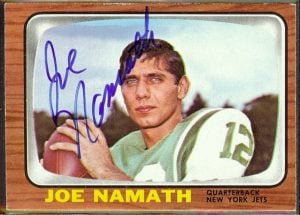 Joe Namath 1966 Topps autographed card