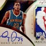 Anthony Davis autograph patch card Panini Immaculate
