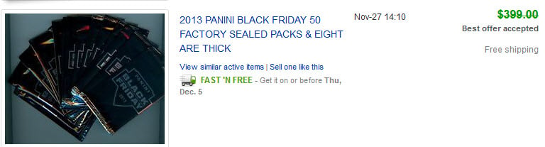 Panini Black Friday Pack listings