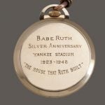 Babe Ruth pocket watch Yankee Stadium 1948