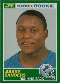 Barry Sanders 1989 Score rookie card