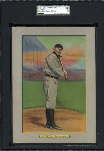 Value oriented baseball card set: Ty Cobb Turkey Red cabinet card