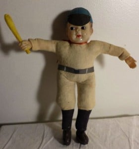 Antique Celluloid and cloth baseball player doll