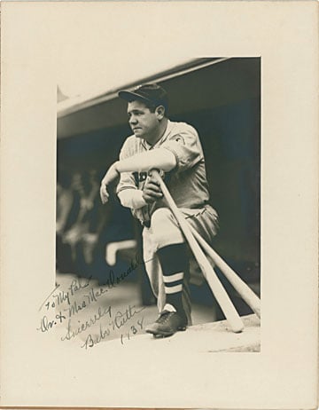 Babe Ruth autographed 11x14 Burke photo.