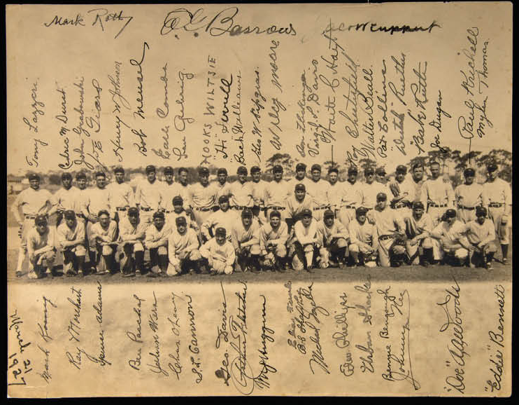 Autographed 1927 Yankees team photo