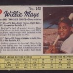 Willie Mays 1962 Post Canadian