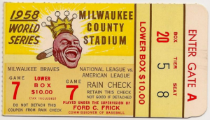 1958 World Series ticket stub