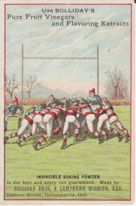 Rugby trade card advertising trade card