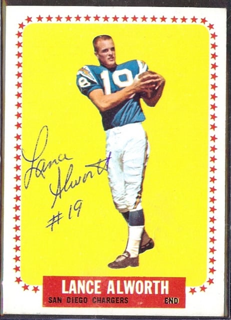 Lance Alworth autographed 1964 Topps 