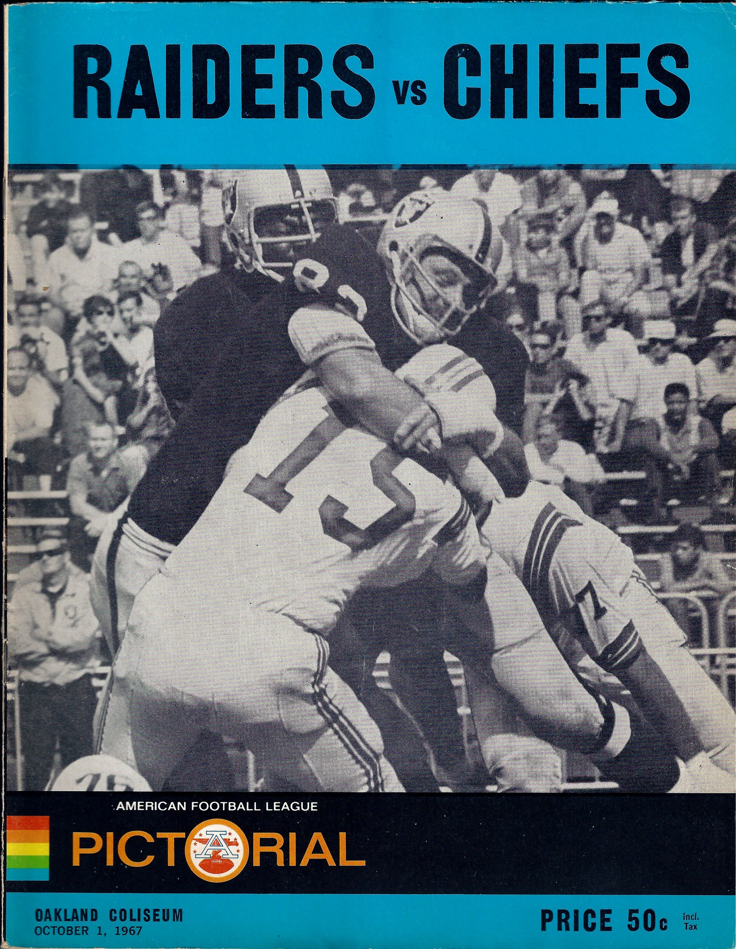 Chiefs vs Raiders 1967 program