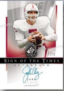 SP Authentic 2014 John Elway Sign of the Times auto
