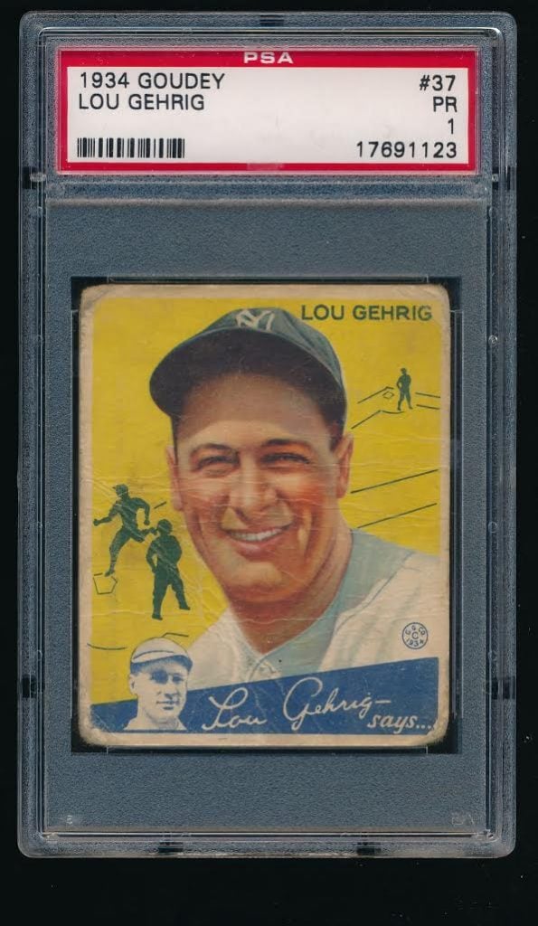 1934 Goudey Lou Gehrig portrait