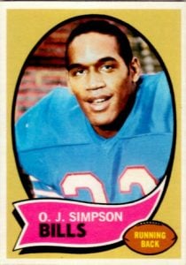 OJ Simpson 1970 Topps rookie card
