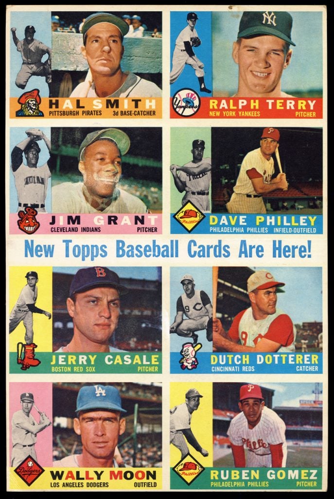 Topps promo sheet 1960 baseball set
