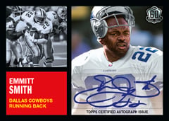 Emmitt Smith autographed 20-15 Topps 1962 style