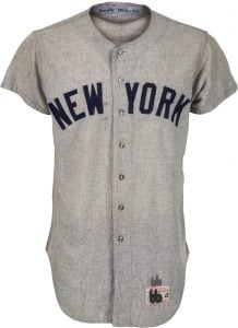 Mickey Mantle 1966 Yankees road jersey game worn