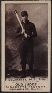 1887 N172 Old Judge photograph card of Ed Delahanty