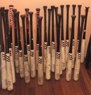 Game used Mike Napoli bats