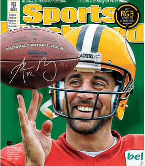 aaron rodgers signed football