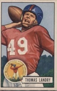 1951 Bowman Football set Tom Landry rookie card