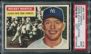 Mickey Mantle card 1956 Topps PSA 8
