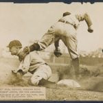 Ty Cobb sliding Charles Conlon photograph