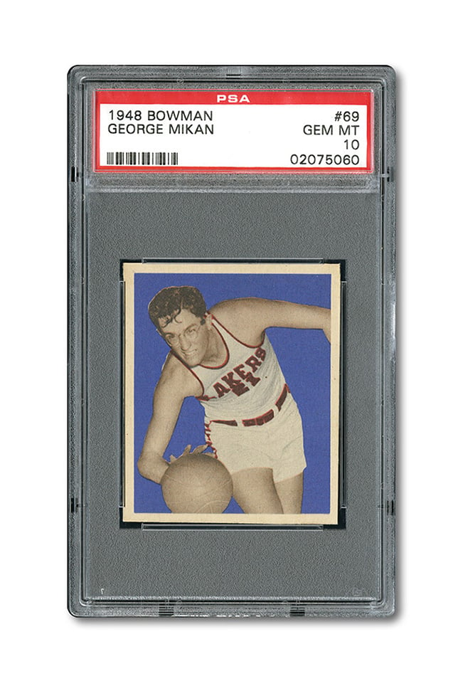 George Mikan PSA 10 rookie card 1948 Bowman