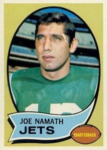 1970 Topps Joe Namath football card
