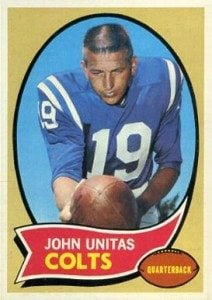 1970 Topps Johnny Unitas football card