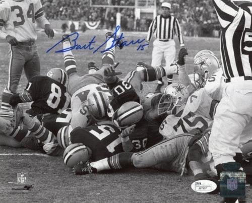 Autographed Bart Starr Ice Bowl photo