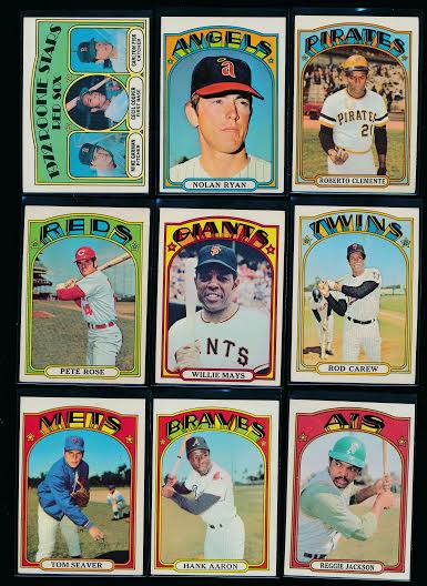 1972 Topps baseball cards stars