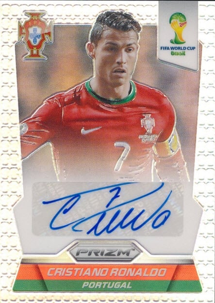 Panini Prizm FIFA World Cup Christiano Ronaldo autographed card
