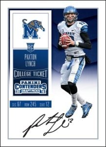Playoff Contenders Paxton Lynch autograph