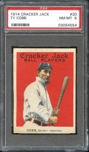 1914 Cracker Jack Ty Cobb PSA 8