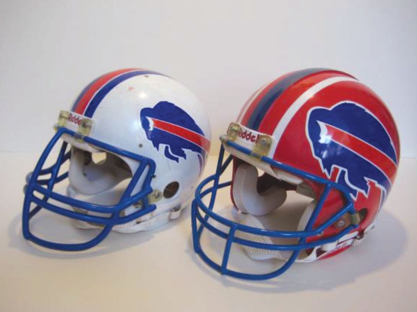 Buffalo Bills game worn helmets