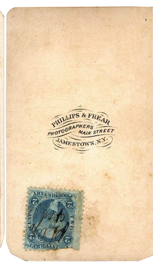 Studio name and tax stamp on the back of an 1860s CDV