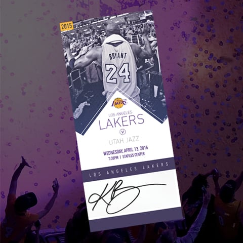 Autographed Kobe Bryant commemorative ticket raffle